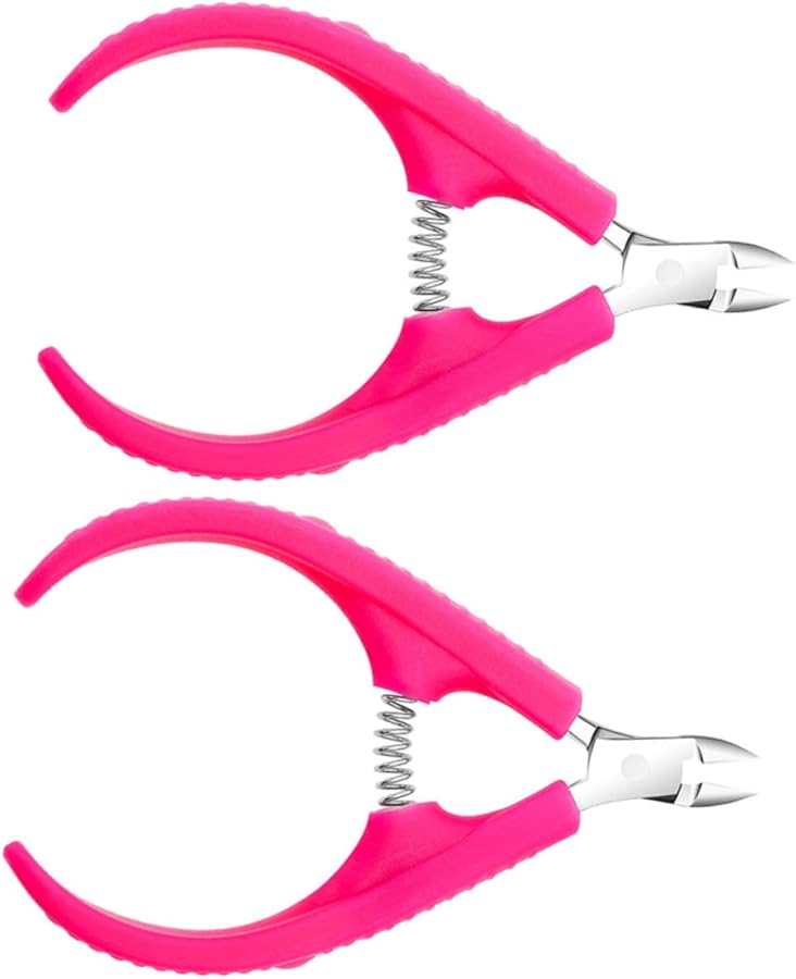 Stainless Steel Cuticle Clipper With Plastic Handle For Manicure Hangnail Removal - Image 1